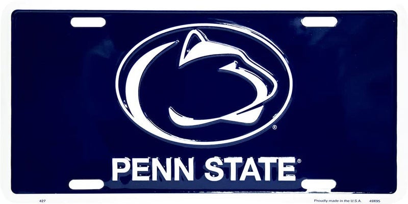 Hangtime Penn State (Blue Background) Embossed Metal auto tag - Image 3